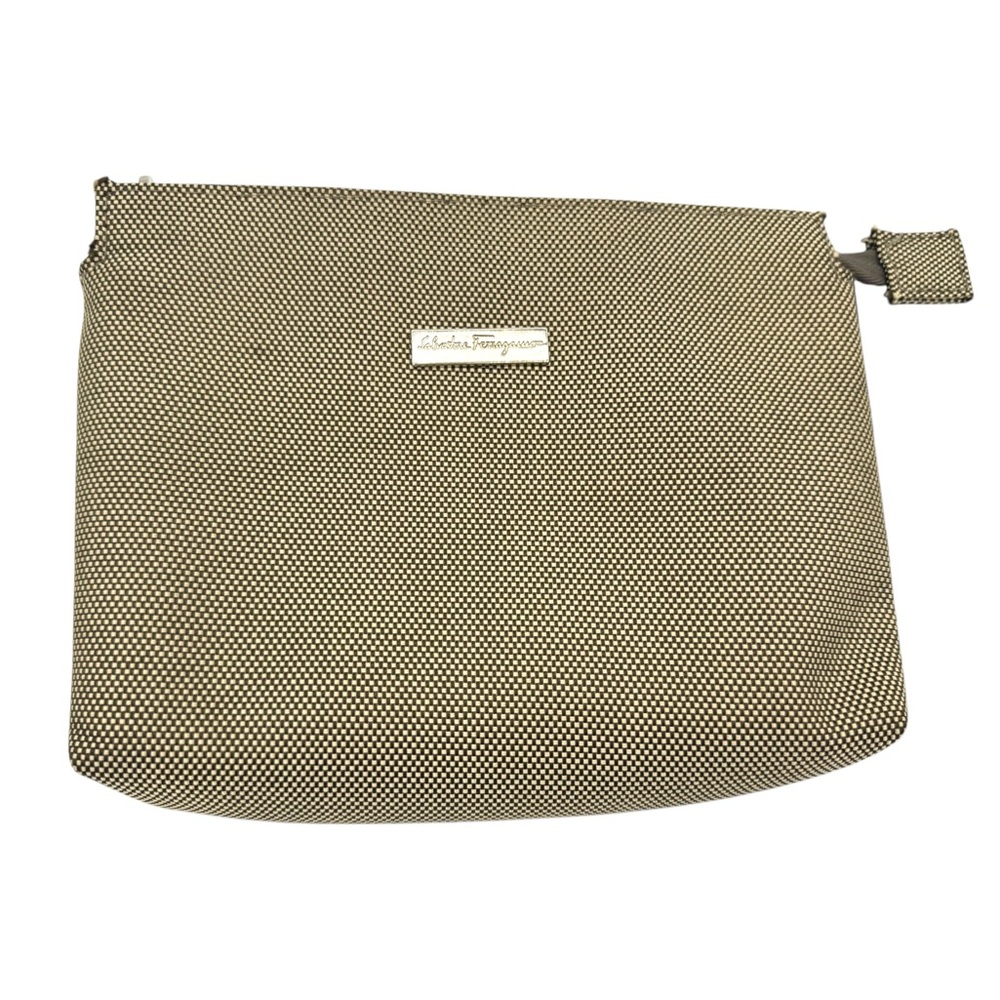 Salvatore Ferragamo Brown Makeup Bag